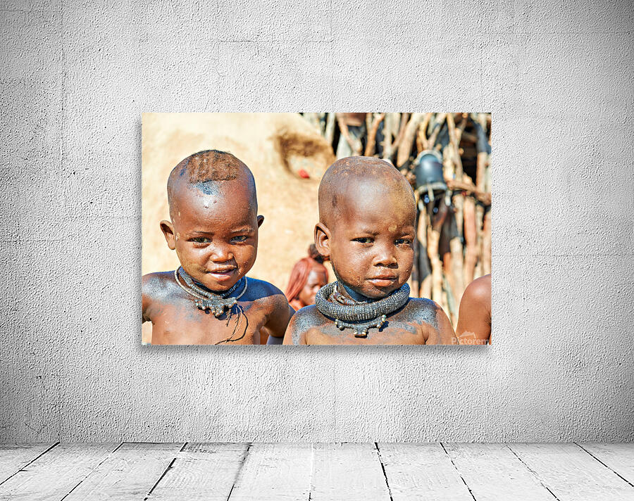 Children in himba village of kunene region namibia Wall Preview