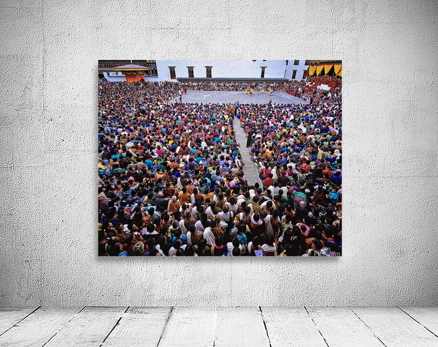 Large crowd watches traditional dance performance at outdoor fes Wall Preview