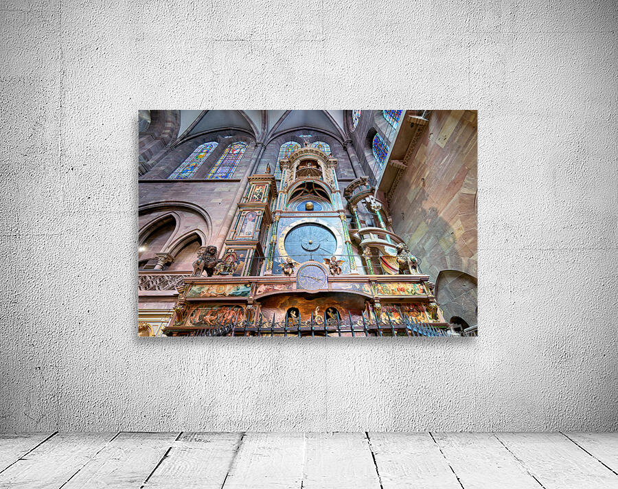 Tourists admire Strasbourg Cathedrals Astronomical Clock Wall Preview