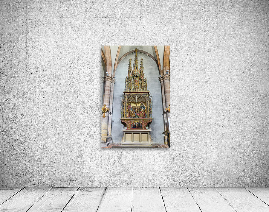 Detailed woodcarving shows religious events in St. Martin Church Wall Preview