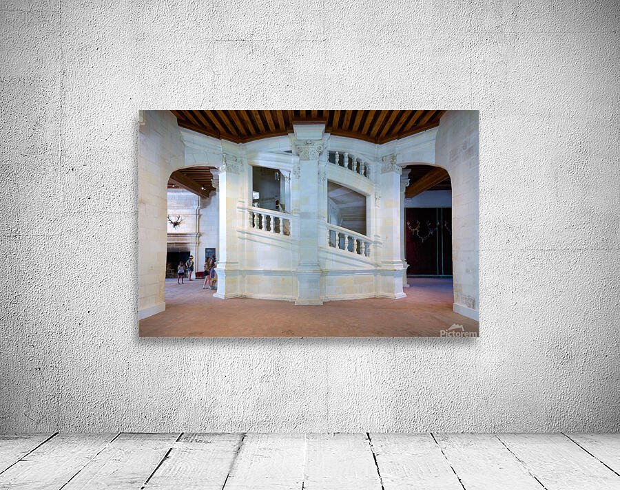 Chateau de Chambord features a double spiral staircase in France Wall Preview