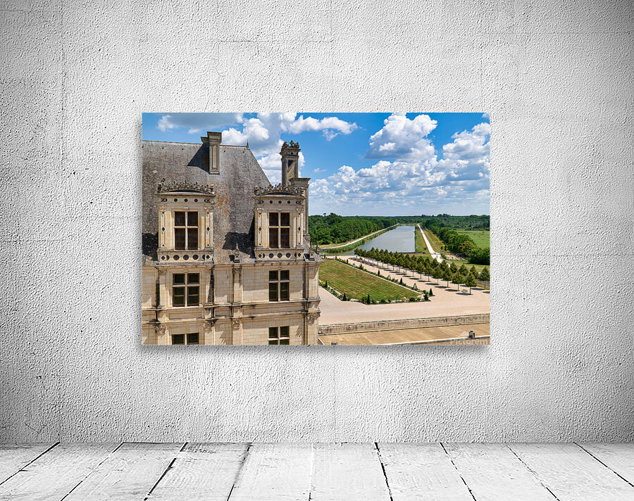 View of gardens at Chateau de Chambord in France on a sunny day Wall Preview