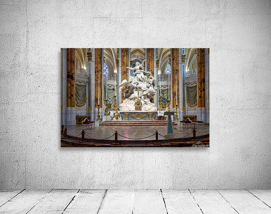 Visit to the large altar in Chartres Cathedral in France Wall Preview
