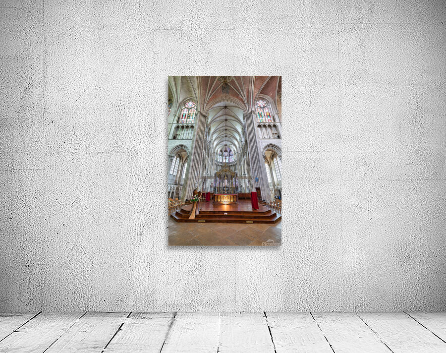 View inside Auxerre Cathedral Saint Etienne in Burgundy France Wall Preview