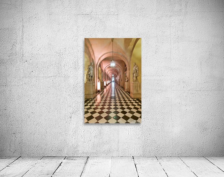 Long hallway with statues in Palace of Versailles Paris France Wall Preview