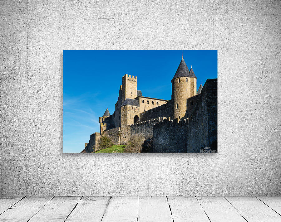 Visit to the famous castle of Carcassonne in France on a clear d Wall Preview