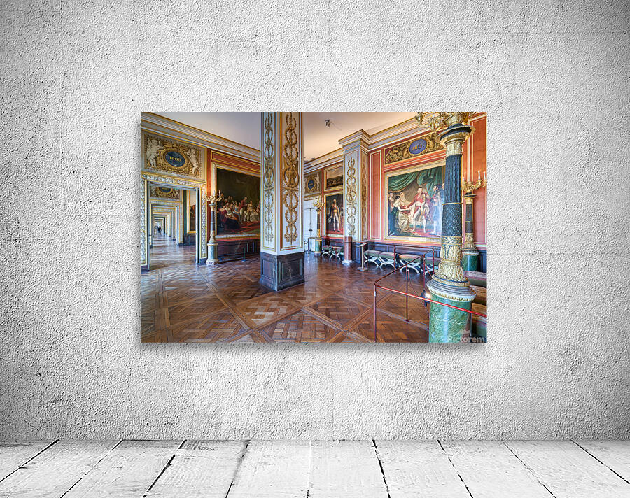 Walk through grand halls in Palace of Versailles in Paris France Wall Preview