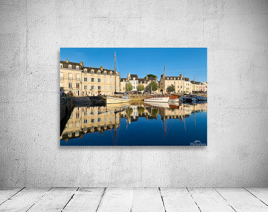 Boats moored at the port of Vannes in Brittany France during day Wall Preview