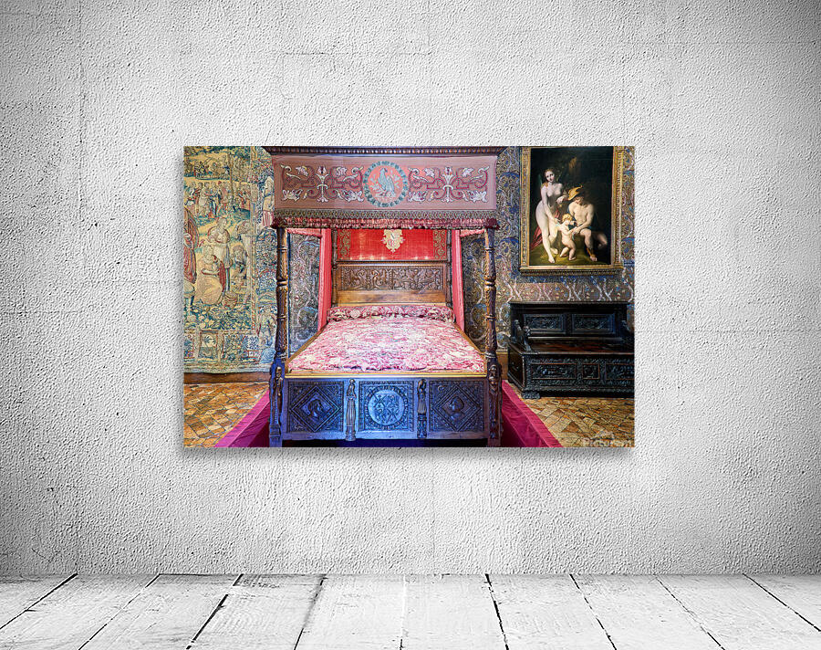Historic bed in the Chateau de Chenonceau in France Wall Preview