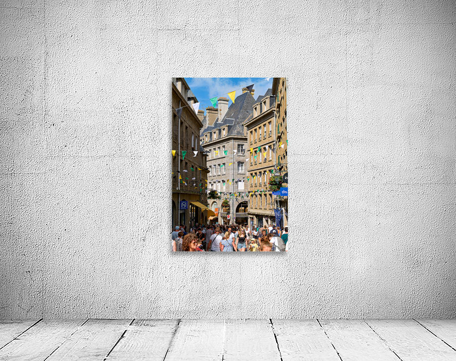 Busy streets in old town of Saint Malo in Brittany France Wall Preview