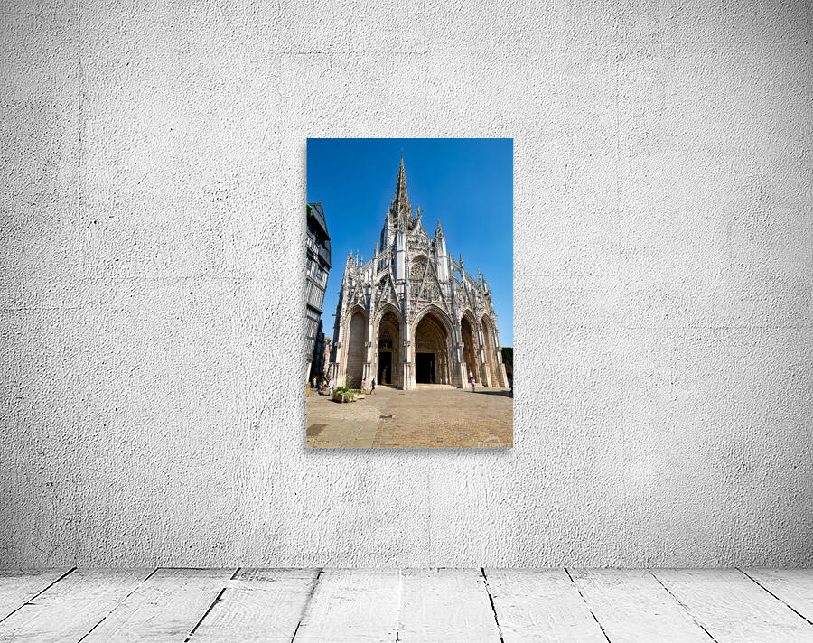 Saint Maclou church in Rouen Normandy with clear blue sky Wall Preview