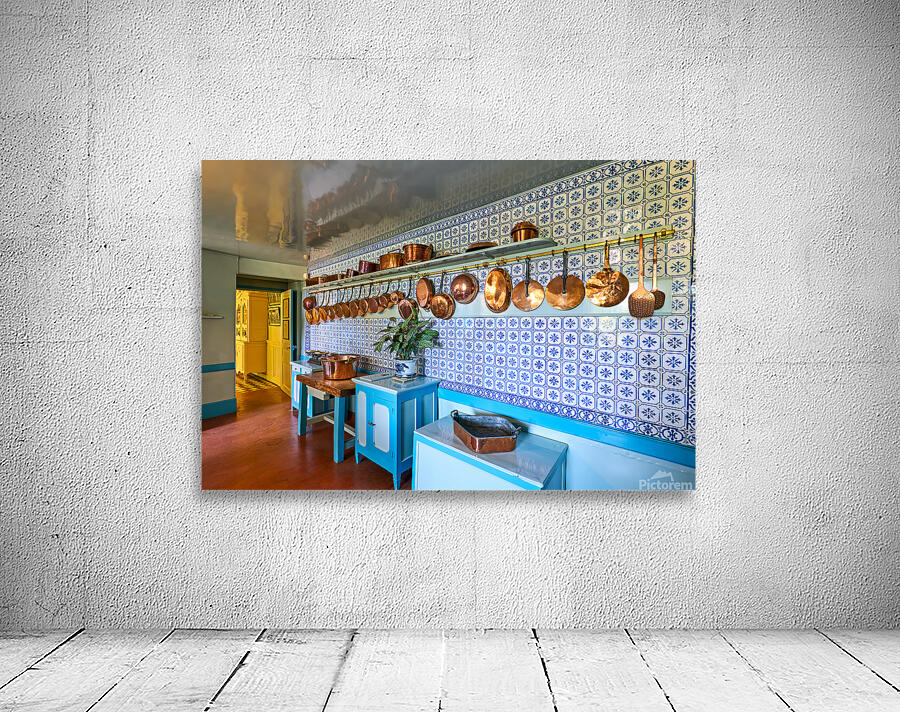 Explore the kitchen in Monets house at Giverny in Normandy Fran Wall Preview