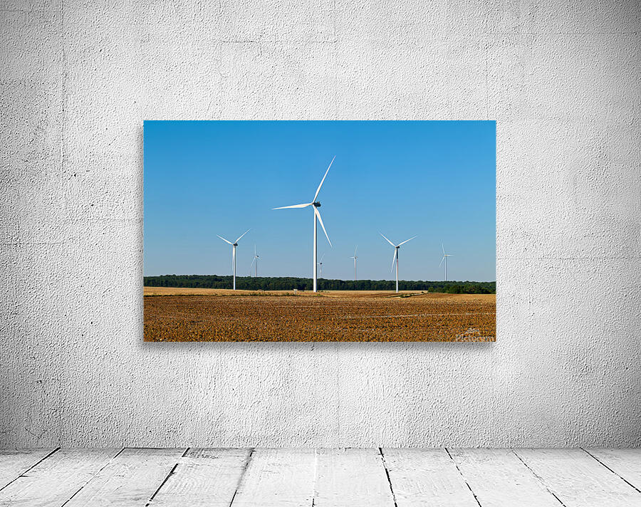 Wind power plant is located in Bourgogne France during clear da Wall Preview