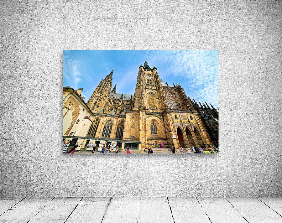 Majestic St. Vitus Cathedral Prague under a blue sky. Wall Preview