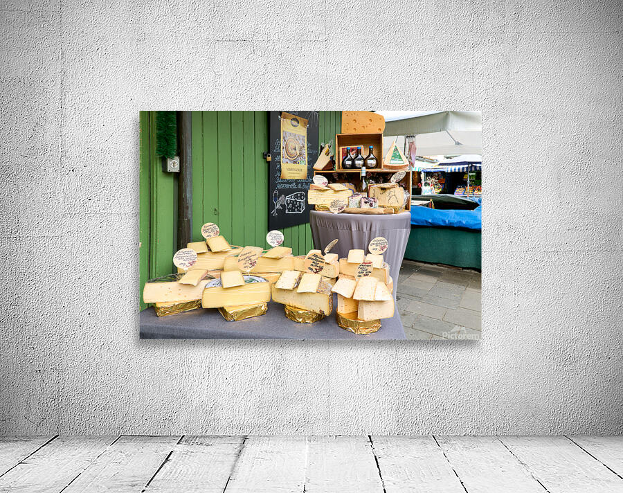 Cheese display at Viktualienmarkt in Munich Germany Wall Preview