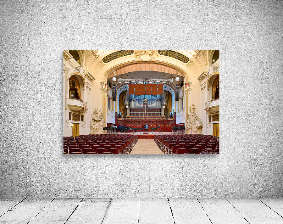 Grand concert hall with organ and empty seats. Wall Preview