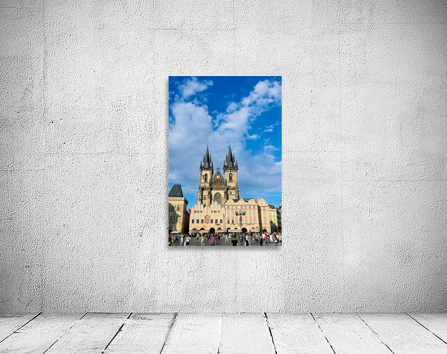 Crowded Old Town Square Prague featuring Týn Church. Wall Preview