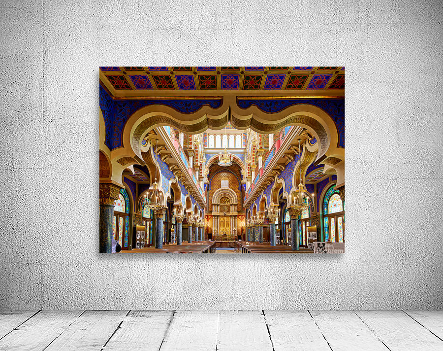 Stunning ornate synagogue interior featuring colorful arches an Wall Preview