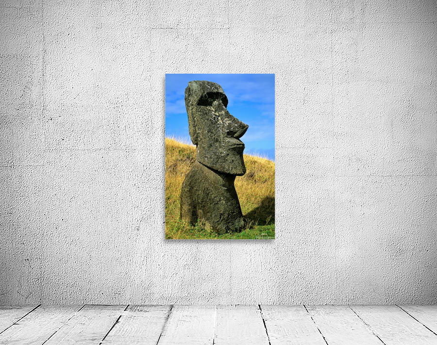 Iconic Moai statue stands tall on Easter Island. Wall Preview
