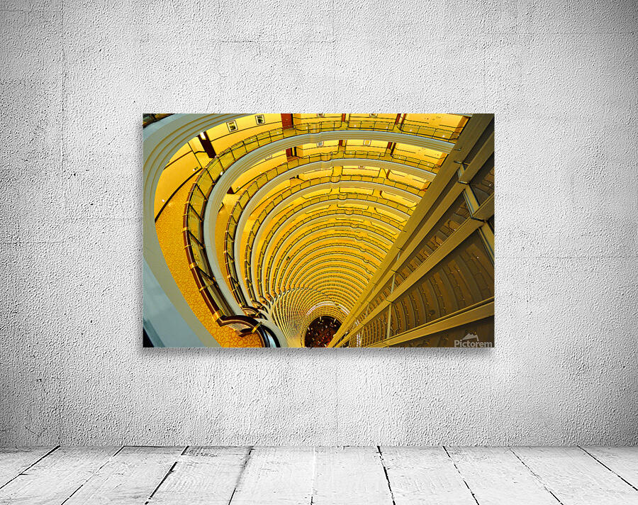 View down a multi story hotel atrium in Shanghai China Wall Preview