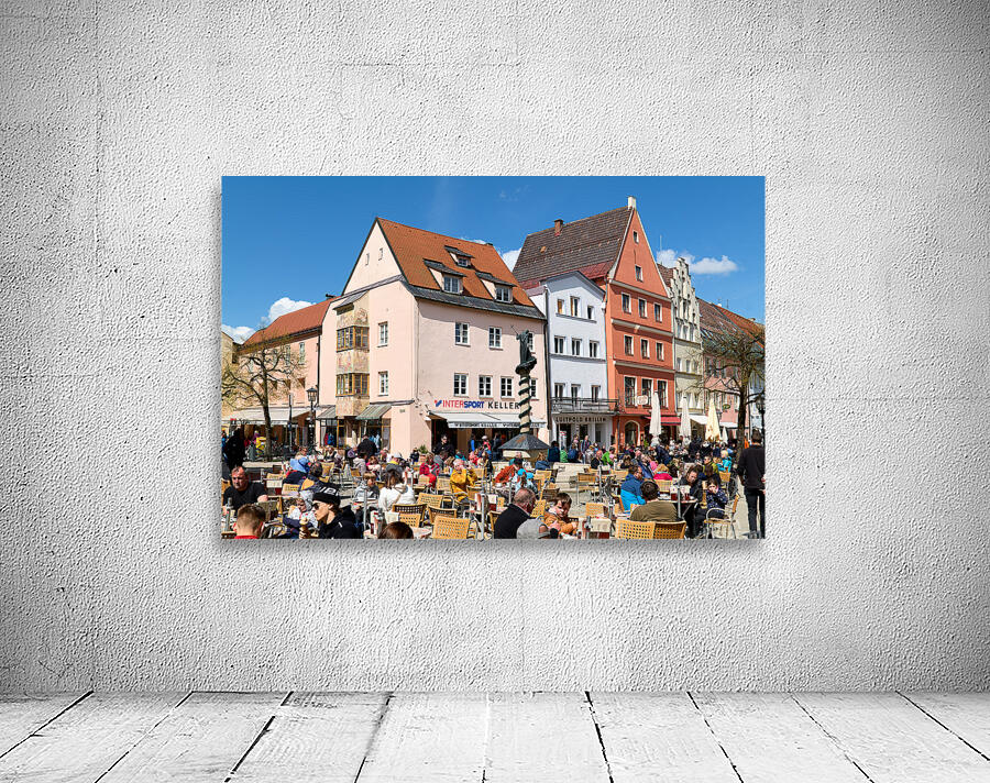 Outdoor dining at restaurants along the Romantic Road in Bavaria Wall Preview