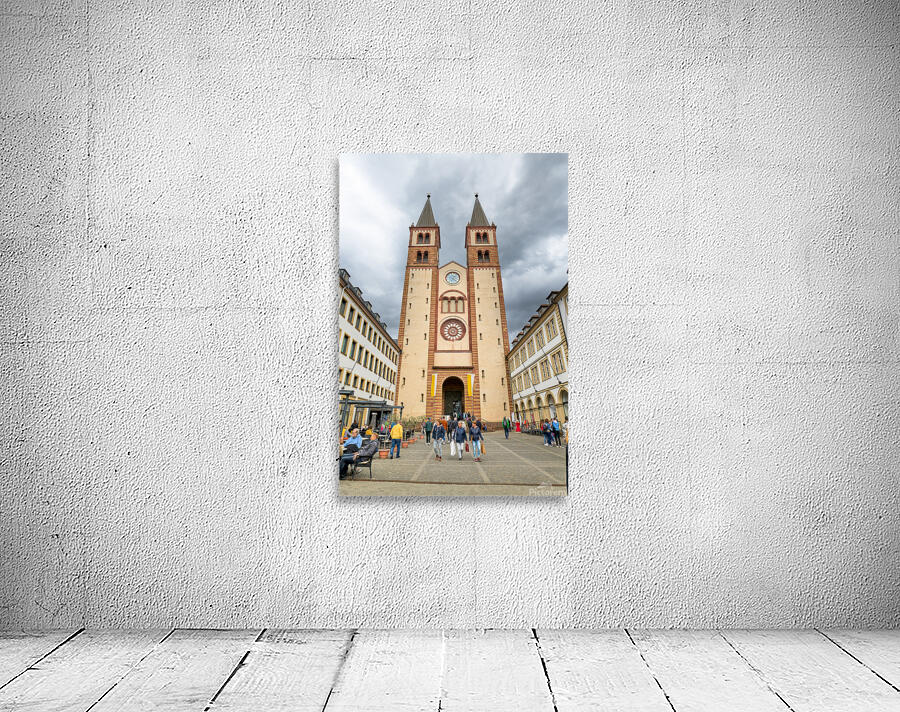 Visitors explore Wurzburger Dom Cathedral in Bavaria Germany Wall Preview