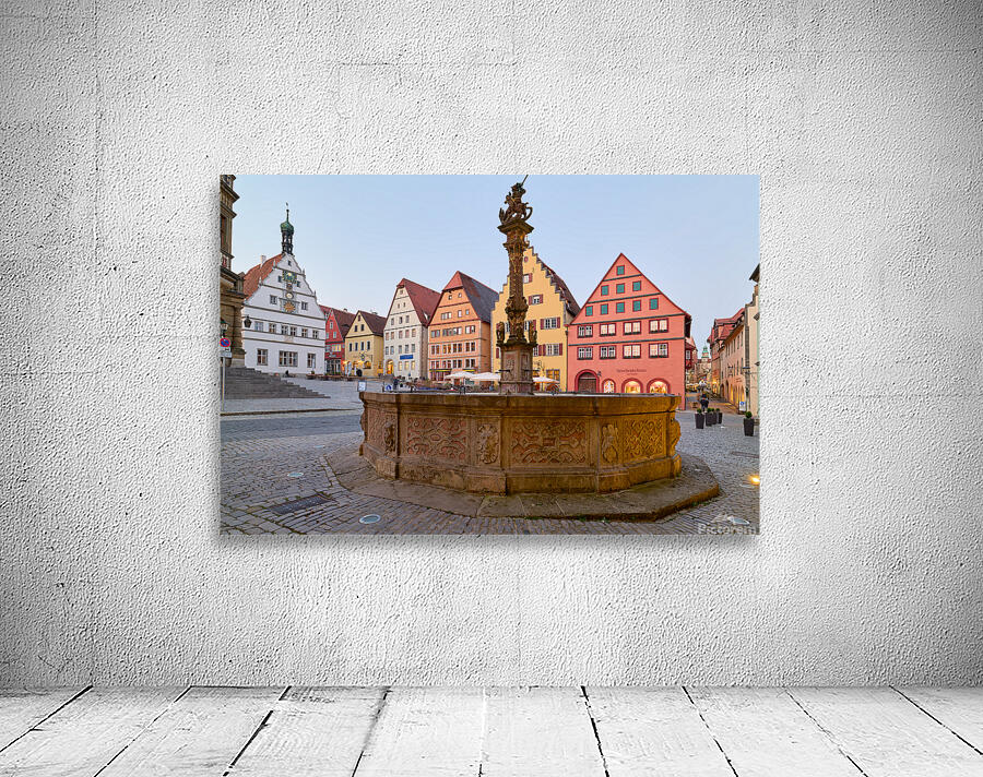 Rothenburg ob der Tauber Market Square with Georgsbrunnen founta Wall Preview