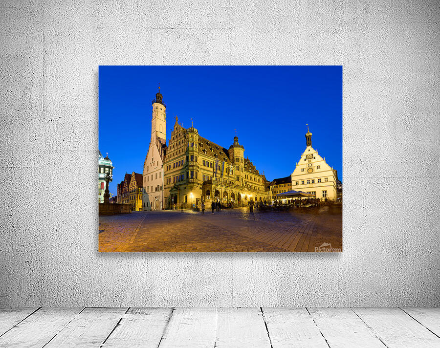 Market square at sunset in Rothenburg ob der Tauber Germany Wall Preview