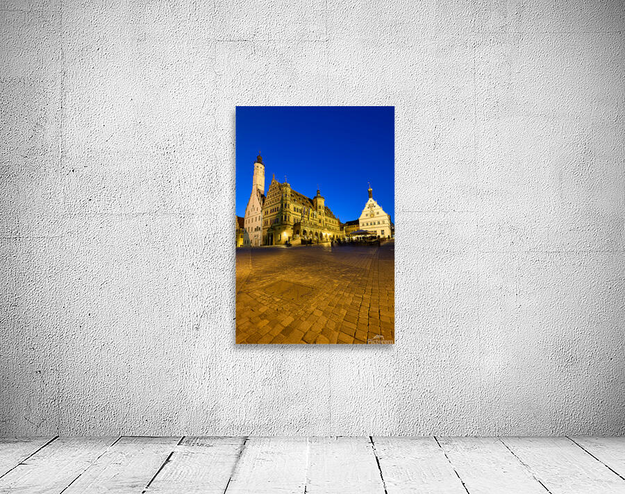 Market square in Rothenburg ob der Tauber during sunset Wall Preview
