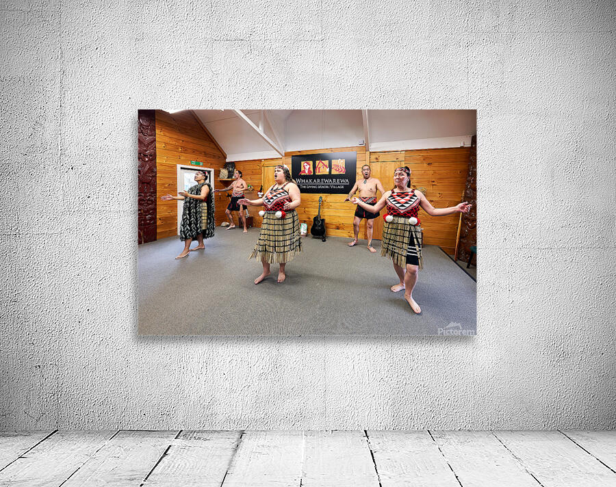 Haka performance at Whakarewarewa Maori Village in Rotorua Wall Preview