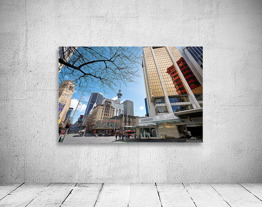 Modern architecture and Sky Tower in Auckland New Zealand Wall Preview