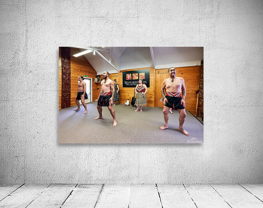 Haka dance at Whakarewarewa Maori Village Rotorua Wall Preview