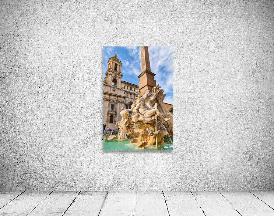 Visit Fontana dei Quattro Fiumi in Piazza Navona in Rome Wall Preview