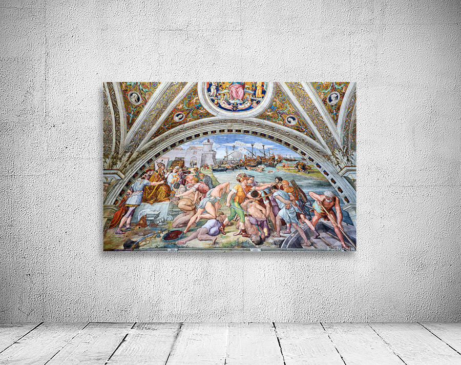 Frescoes in raphael rooms at vatican museums in rome italy Wall Preview