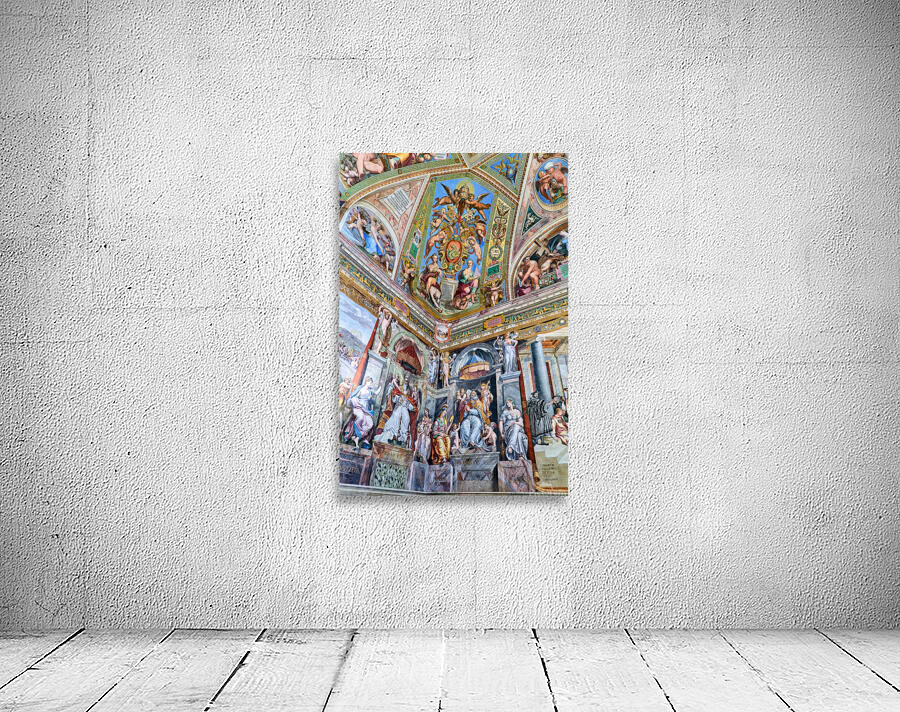 Frescoes in Raphael rooms at Vatican Museums in Rome Wall Preview