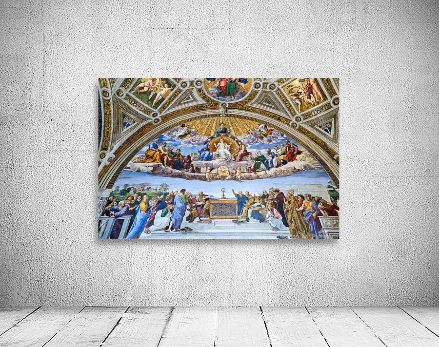 Frescoes of Raphael rooms at Vatican Museums in Rome Wall Preview