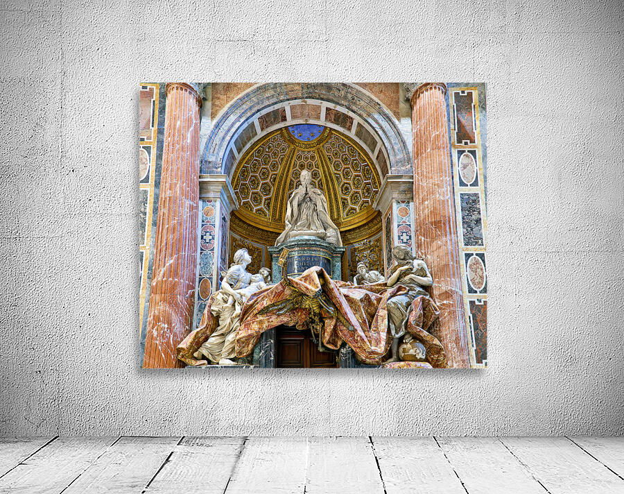 Visit to Saint Peters Square in Rome shows tomb of Alexander VI Wall Preview