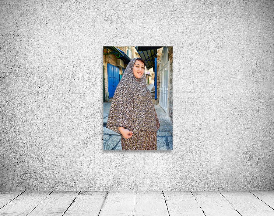 Portrait of a woman in Jerusalem Israel walking on a street Wall Preview
