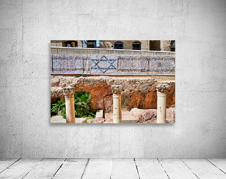 Roman columns in the Jewish quarter of Jerusalem Israel Wall Preview
