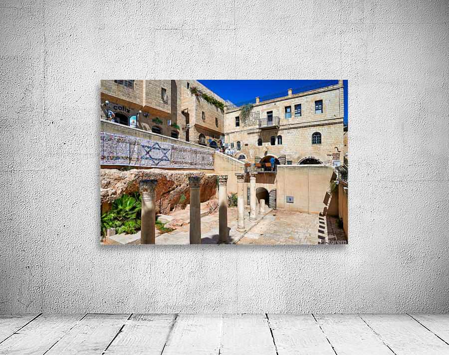 Roman columns in the Jewish quarter of Jerusalem showcase histor Wall Preview