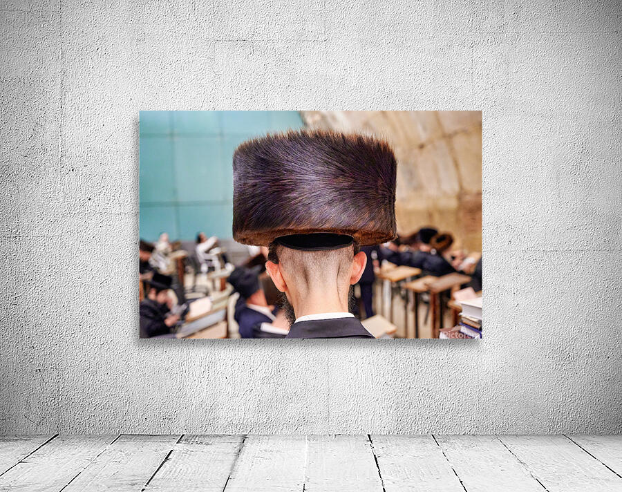 Jewish men study in Jerusalem at the Western Wall Wall Preview