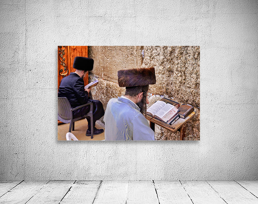 Prayer at the wailing wall in jerusalem by orthodox jews Wall Preview