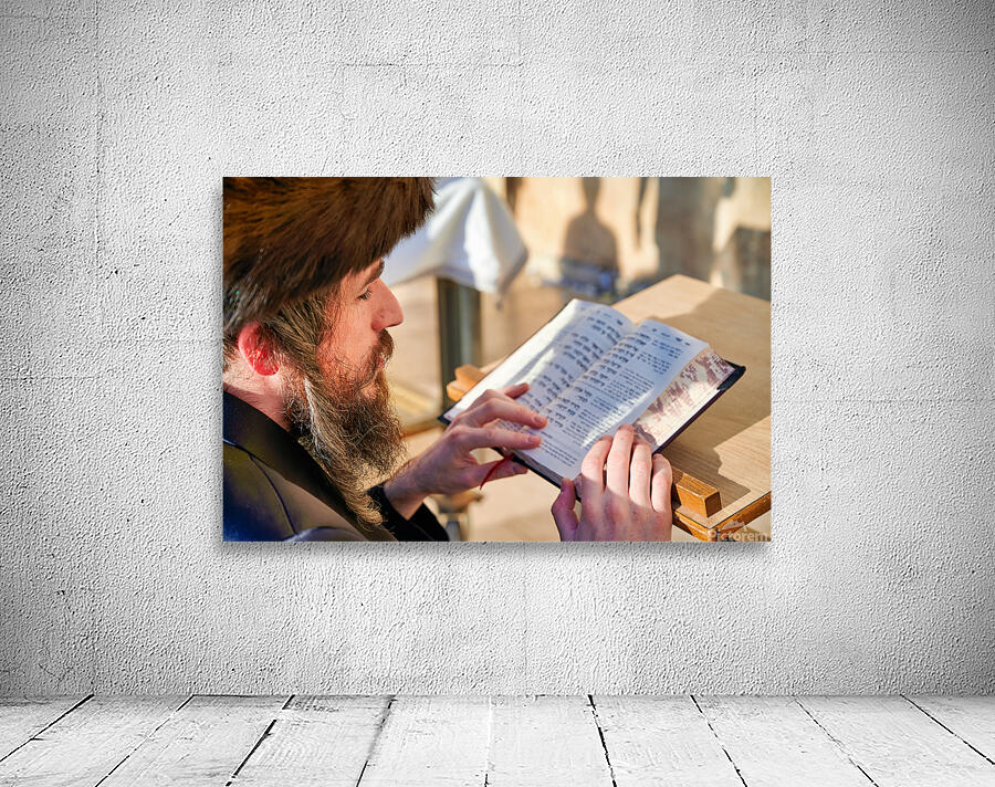 Prayer at the wailing wall in jerusalem by orthodox jews Wall Preview