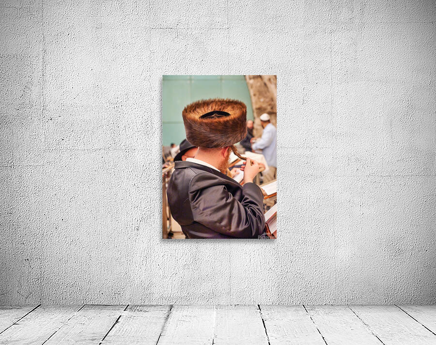 Orthodox Jews pray and read at the Wailing Wall in Jerusalem Wall Preview