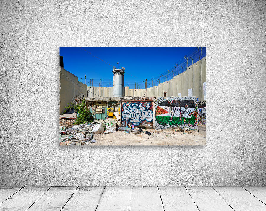 View of the west bank separation wall in Bethlehem with graffiti Wall Preview
