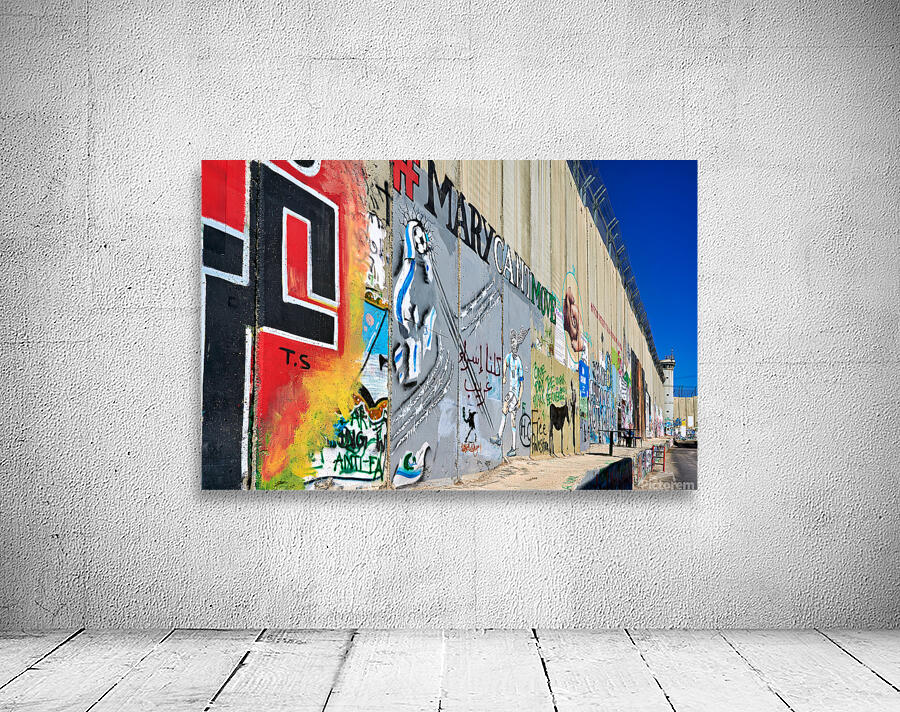 West bank separation wall with street art in Bethlehem Jerusale Wall Preview
