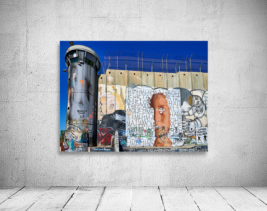 Wall and artwork near a guard tower in Bethlehem Jerusalem Wall Preview