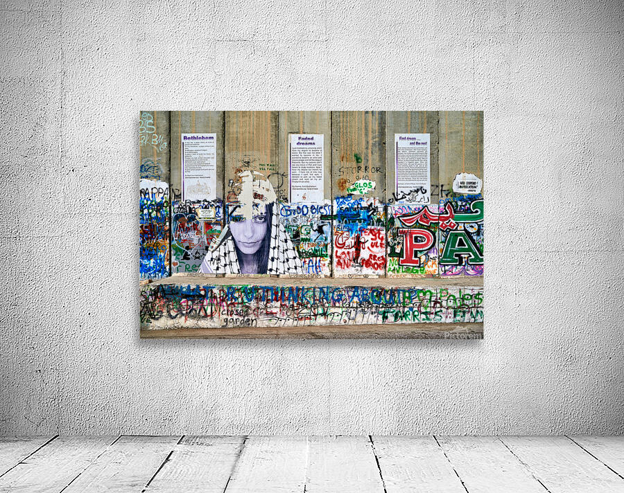 View of the separation wall in Bethlehem with graffiti and art Wall Preview