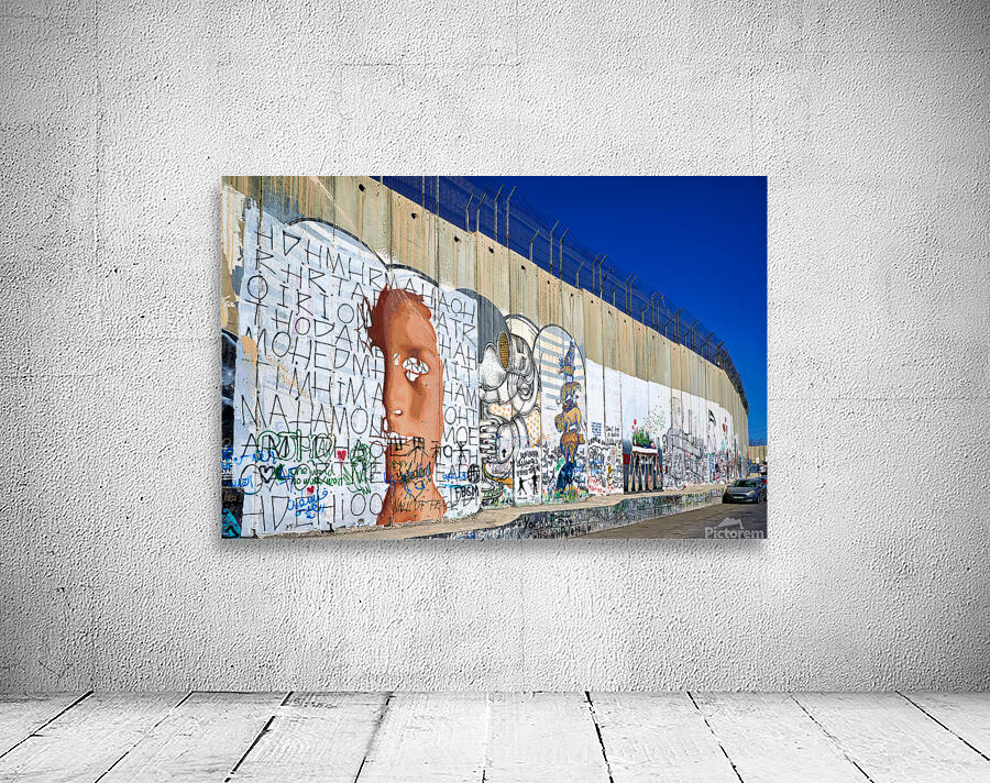 West Bank separation wall covered in art in Bethlehem Jerusalem Wall Preview