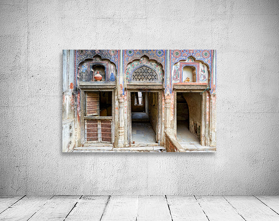 Decorated house in Mandawa showing traditional Shekhawati style Wall Preview